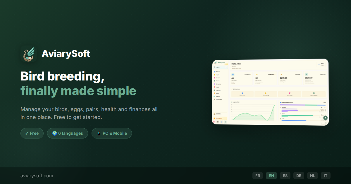 AviarySoft - Bird Breeding Software | Manage Your Aviary Online