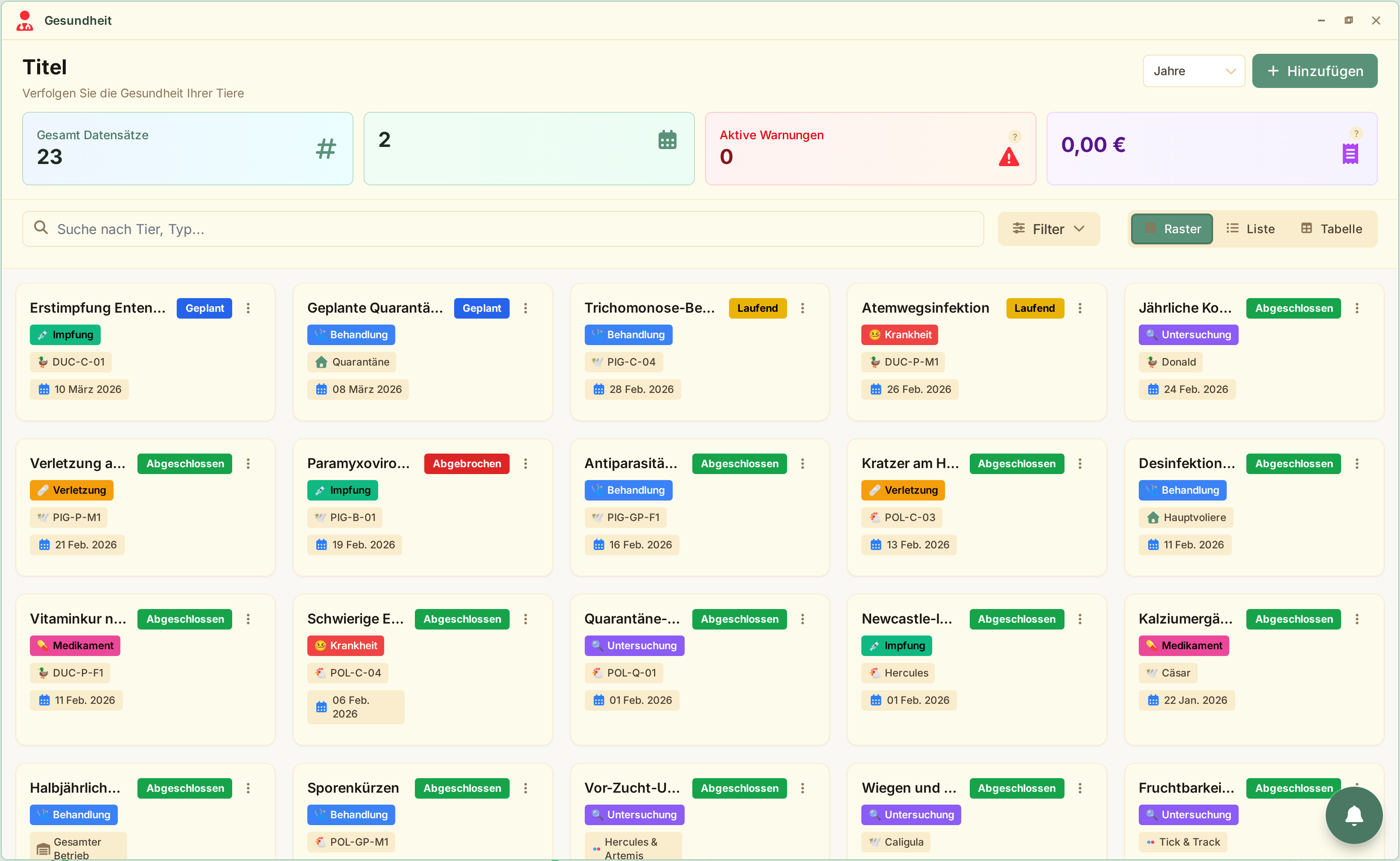 Vollständige Gesundheitsüberwachung