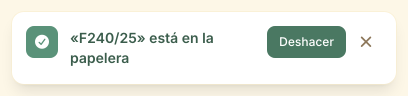 El mensaje que sigue a una eliminación, arriba a la derecha de la pantalla: permanece visible diez segundos.