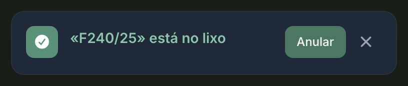 A mensagem que se segue a uma eliminação, no canto superior direito do ecrã: fica visível dez segundos.